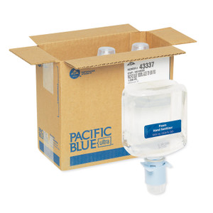 Georgia Pacific Professional Pacific Blue Ultra Automated Sanitizer Dispenser Refill Foam Hand Sanitizer, 1,000 mL Bottle, Fragrance-Free, 3/Carton View Product Image