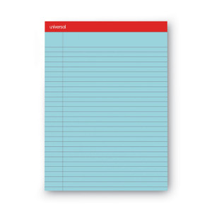 Universal Colored Perforated Ruled Writing Pads, Wide/Legal Rule, 50 Blue 8.5 x 11 Sheets, Dozen View Product Image
