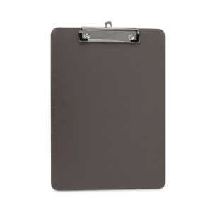 Universal Plastic Clipboard with Low Profile Clip, 0.5" Clip Capacity, Holds 8.5 x 11 Sheets, Translucent Black (UNV40311) View Product Image