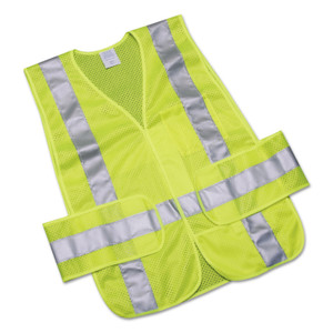 AbilityOne 8415015984875, SKILCRAFT, Safety Vest-Class 2 ANSI 107 2010 Compliant, One Size Fits All, Lime/Silver (NSN5984875) View Product Image