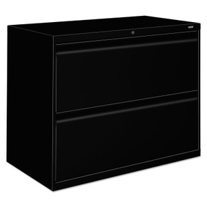 HON Brigade 800 Series Lateral File, 2 Legal/Letter-Size File Drawers, Black, 36" x 18" x 28" View Product Image
