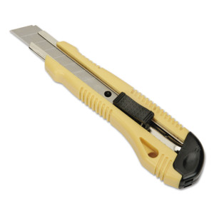 AbilityOne 5110016215256 SKILCRAFT Utility Knife, Snap-Off, 18 mm, 8 Segments, 6.75" Plastic Handle, Yellow/Black (NSN6215256) View Product Image
