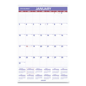 AT-A-GLANCE Monthly Wall Calendar with Ruled Daily Blocks, 20 x 30, White Sheets, 12-Month (Jan to Dec): 2024 View Product Image