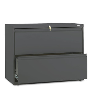 HON Brigade 800 Series Lateral File, 2 Legal/Letter-Size File Drawers, Charcoal, 36" x 18" x 28" (HON882LS) View Product Image