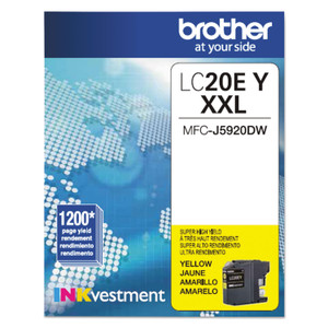 Brother LC20EY INKvestment Super High-Yield Ink, 1,200 Page-Yield, Yellow (BRTLC20EY) View Product Image