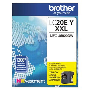 Brother LC20EY INKvestment Super High-Yield Ink, 1,200 Page-Yield, Yellow View Product Image