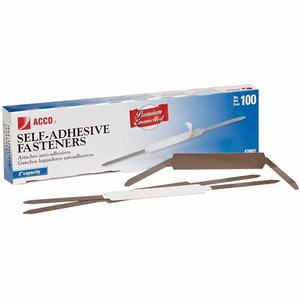 ACCO Premium Fastener - 2" Size Capacity - Self-adhesive, Coined Edge, Durable - Brown - Steel Product Image 