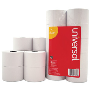 Universal Impact and Inkjet Print Bond Paper Rolls, 0.5" Core, 1.75" x 138 ft, White, 10/Pack (UNV35744) View Product Image