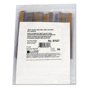 C-Line Self-Adhesive Label Holders, Top Load, 1 x 6, Clear, 50/Pack (CLI87627) View Product Image