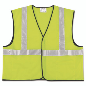 MCR Safety Class 2 Safety Vest, Polyester, 2X-Large, Fluorescent Lime with Silver Stripe View Product Image