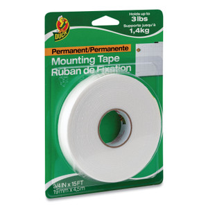 Duck Double-Stick Foam Mounting Tape, Permanent, Holds Up to 2 lbs, 0.75" x 15 ft, White View Product Image