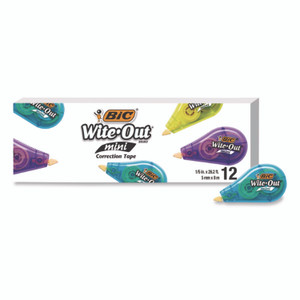 BIC Wite-Out Brand Mini Correction Tape, Non-Refillable, 0.2" x 26.2 ft, Assorted View Product Image