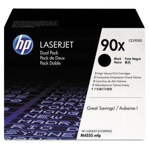 HP 90X, (CE390X-D) 2-Pack High-Yield Black Original LaserJet Toner Cartridges View Product Image