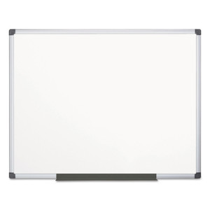 MasterVision Value Lacquered Steel Magnetic Dry Erase Board, 72" x 48", White Surface, Satin Aluminum Frame View Product Image