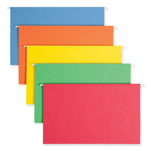 Smead Colored Hanging File Folders with 1/5 Cut Tabs, Legal Size, 1/5-Cut Tabs, Assorted Colors, 25/Box View Product Image