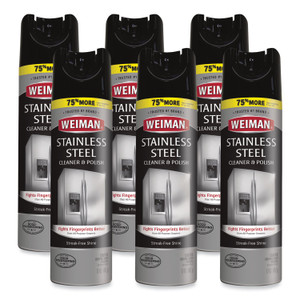 WEIMAN Stainless Steel Cleaner and Polish, 17 oz Aerosol, 6/Carton View Product Image