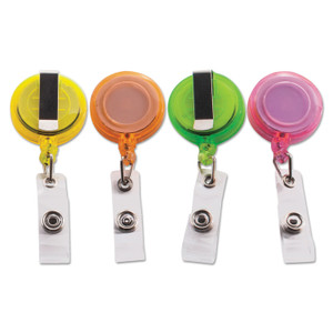 Advantus Deluxe Retractable ID Card Reel, 30" Extension, Assorted Colors, 20/Pack (AVT91161) View Product Image