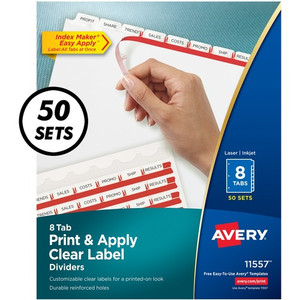 Avery Index Maker Index Divider - 400 x Divider(s) - Print-on Tab(s) - 8 - 8 Tab(s)/Set - 8.5" Divider Width x 11" Divider Length Product Image 