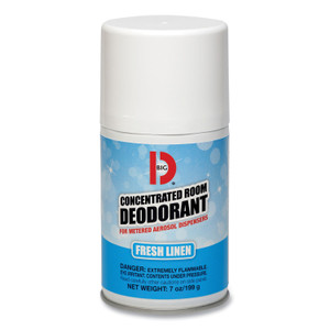 Big D Industries Metered Concentrated Room Deodorant, Fresh Linen Scent, 7 oz Aerosol Spray, 12/Box View Product Image