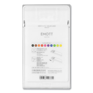 uniball EMOTT Porous Point Pen, Stick, Fine 0.4 mm, Assorted Ink Colors, White Barrel, 10/Pack (UBC24836) View Product Image