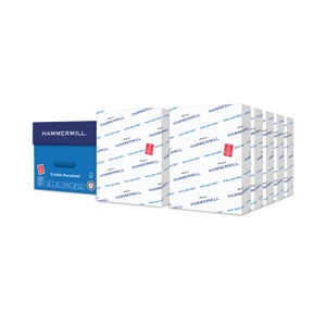 Hammermill Copy Plus Print Paper, 92 Bright, 3-Hole, 20 lb Bond Weight, 8.5 x 11, White, 500 Sheets/Ream, 10 Reams/Carton (HAM105031CT) View Product Image
