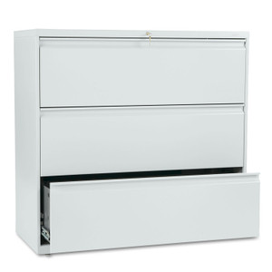 HON Brigade 800 Series Lateral File, 3 Legal/Letter-Size File Drawers, Light Gray, 42" x 18" x 39.13" (HON893LQ) View Product Image