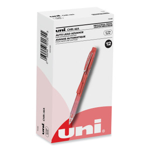 uniball Chroma Mechanical Pencil, 0.7 mm, HB (#2), Black Lead, Red Barrel, Dozen Product Image
