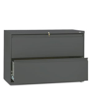 HON Brigade 800 Series Lateral File, 2 Legal/Letter-Size File Drawers, Charcoal, 42" x 18" x 28" View Product Image