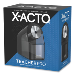 X-ACTO Model 1675 TeacherPro Classroom Electric Pencil Sharpener, AC-Powered, 4 x 7.5 x 8, Black/Silver/Smoke (EPI1675X) View Product Image