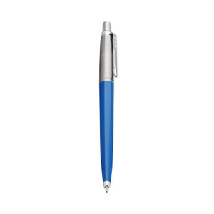 Parker Jotter Ballpoint Pen, Retractable, Medium 0.7 mm, Blue Ink, Royal Blue/Chrome Barrel (PAR2076052) View Product Image