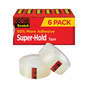 Scotch Super-Hold Tape Refill, 1" Core, 0.75" x 27.77 yds, Transparent, 6/Pack View Product Image