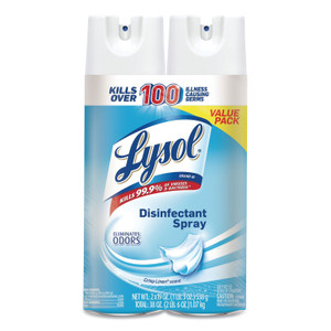 LYSOL Brand Disinfectant Spray, Crisp Linen, 19 oz Aerosol Spray, 2/Pack, 4 Packs/Carton (RAC99608CT) View Product Image