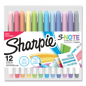 Sharpie S-Note Creative Markers, Assorted Ink Colors, Chisel Tip, Assorted Barrel Colors, 12/Pack (SAN2117329) View Product Image