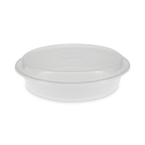 Pactiv Evergreen Newspring VERSAtainer Microwavable Containers, 48 oz, 9 x 9 x 2.38, White/Clear, Plastic, 150/Carton (PCTNC948) View Product Image