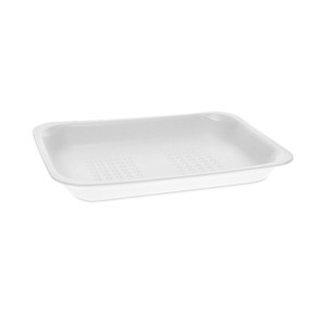 Pactiv Evergreen Meat Tray, #2, 8.38 x 5.88 x 1.21, White, Foam, 500/Carton (PCT51P102FS) View Product Image