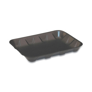 Pactiv Evergreen Supermarket Tray, #4D, 9.58 x 7.08 x 1.25, Black, Foam, 400/Carton View Product Image