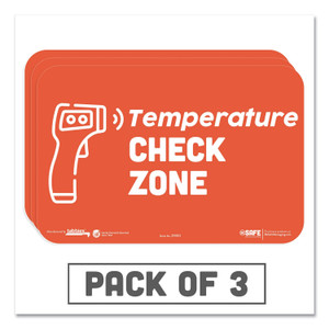 Tabbies BeSafe Messaging Education Wall Signs, 9 x 6,  "Temperature Check Zone", 3/Pack View Product Image