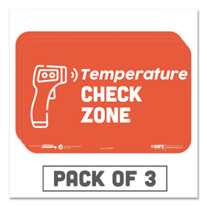 Tabbies BeSafe Messaging Education Wall Signs, 9 x 6,  "Temperature Check Zone", 3/Pack (TAB29510) View Product Image