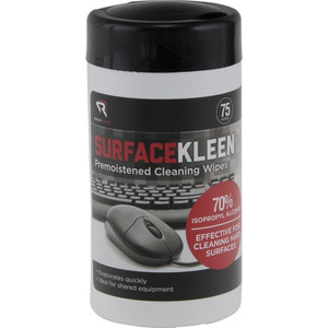 Read Right Surface Kleen Cleaning Wipes - 6.30" Length x 5" Width - Pre-moistened, Fast Acting, Quick Drying - White - 75/Tub Product Image 