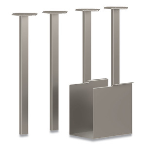 HON Coze Writing Desk Post Legs with U-Storage Compartment, 5.75" x 28", Silver, 4 Legs/Set View Product Image