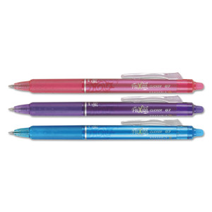 Pilot FriXion Clicker Erasable Gel Pen, Retractable, Fine 0.7 mm, Assorted Ink and Barrel Colors, 3/Pack View Product Image