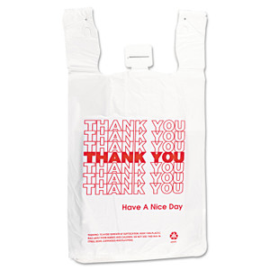 Inteplast Group HDPE T-Shirt Bags, 14 microns, 12" x 23", White, 500/Carton (IBSTHW2VAL) View Product Image