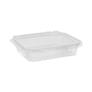 Pactiv Evergreen EarthChoice Tamper Evident Recycled Hinged Lid Deli Container, 16 oz, 7.25 x 6.38 x 1, Clear, Plastic, 240/Carton (PCTTEHL7X616S) View Product Image