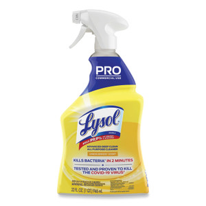 Professional LYSOL Brand Advanced Deep Clean All Purpose Cleaner, Lemon Breeze, 32 oz Trigger Spray Bottle, 12/Carton (RAC00351) View Product Image