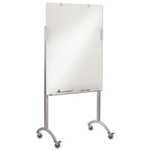 Iceberg Clarity Mobile Easel with Integrated Glass Marker Board, 36 x 48 x 72, Steel (ICE31100) View Product Image
