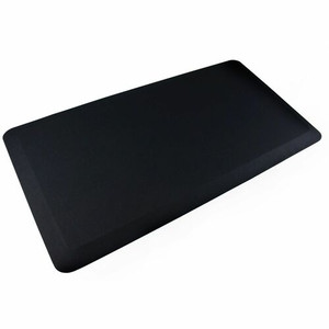 Floortex AFS-TEX 3000 Black Active Anti-Fatigue Mat 20" x 39" - 39" Length x 20" Width x 0.800" Depth x 0.800" Thickness - Rectangular - Polyester, Polyurethane - Black Product Image 