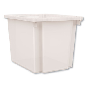 HON Flagship Storage Bins, 3 Sections, 12.75" x 16" x 12", Translucent White (HONHFMBIN12) View Product Image