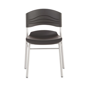 Iceberg CafeWorks Chair, Supports Up to 225 lb, 18" Seat Height, Graphite Seat/Back, Silver Base, 2/Carton View Product Image