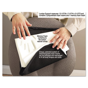 Master Caster The ComfortMakers Deluxe Lumbar Support Cushion, Memory Foam, 12.5 x 2.5 x 7.5, Black (MAS92061) View Product Image