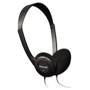 Maxell HP-100 Headphones, 4 ft Cord, Black (MAX190319) View Product Image